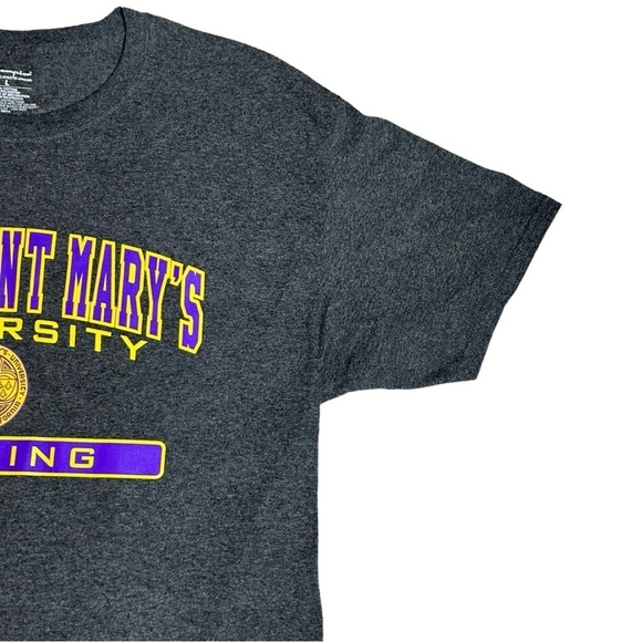 CHAMPION T-shirt Mount St. Mary's Scoop neck Heathered gray S/S NURSING Large - Picture 5 of 10